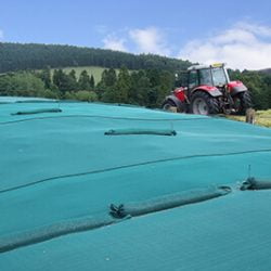 Agricultural waste silage Sheeting over a field